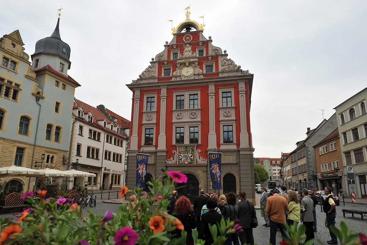 Gotha, Rathaus. Tipp Apartments Chalet Sonnenhang.